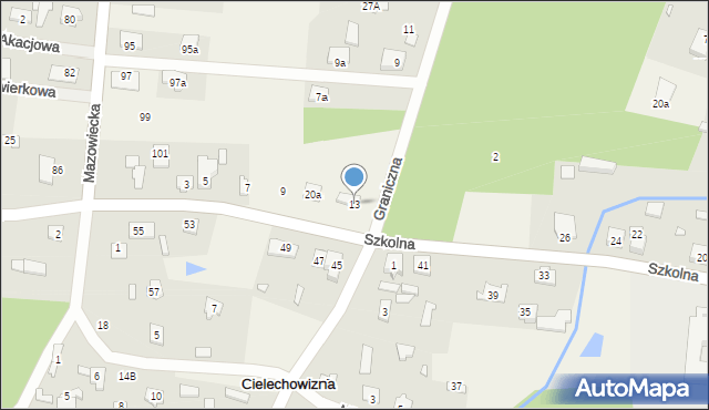 Gliniak, Szkolna, 13, mapa Gliniak