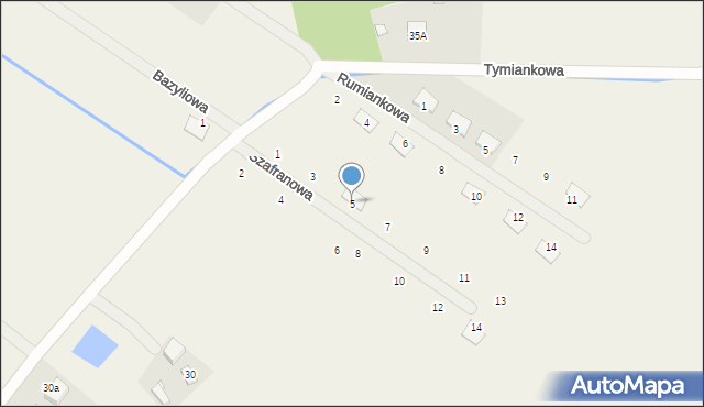 Glinno, Szafranowa, 5, mapa Glinno