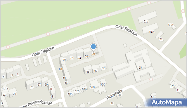 Gliwice, Sztabu Powstańczego, 78, mapa Gliwic