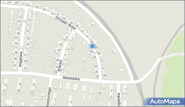 Gliwice, Szczęść Boże, 14, mapa Gliwic