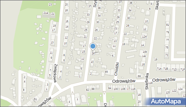 Gliwice, Szybowa, 14, mapa Gliwic