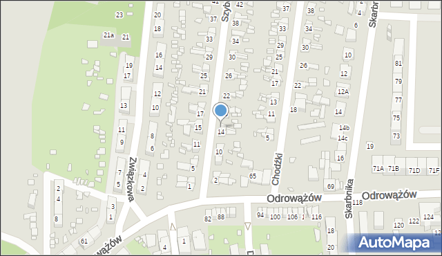 Gliwice, Szybowa, 16, mapa Gliwic