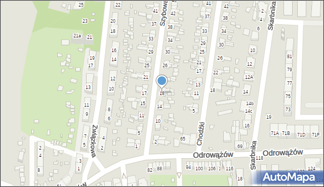 Gliwice, Szybowa, 18, mapa Gliwic