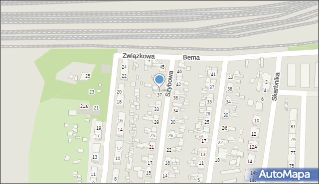 Gliwice, Szybowa, 39, mapa Gliwic