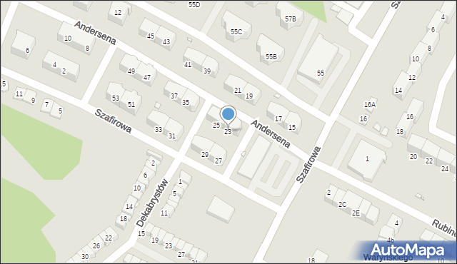 Gliwice, Szafirowa, 23, mapa Gliwic