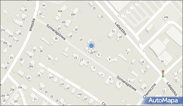 Gliwice, Szmaragdowa, 10, mapa Gliwic