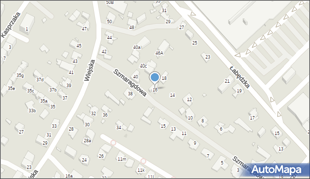 Gliwice, Szmaragdowa, 16, mapa Gliwic