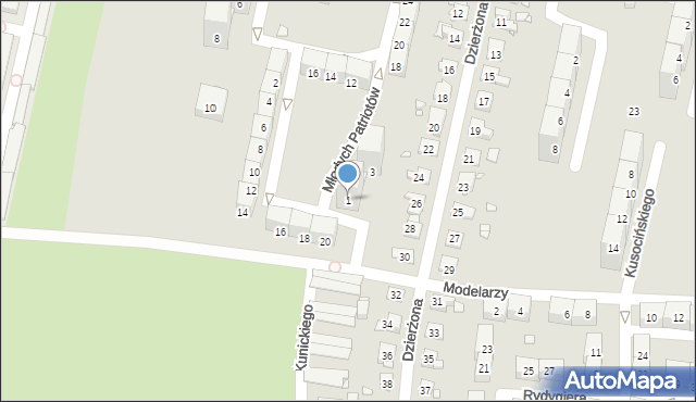 Gliwice, Szarych Szeregów, 1, mapa Gliwic