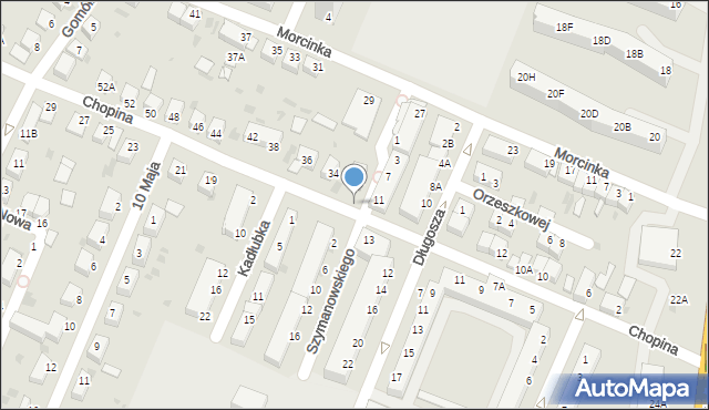 Głogów, Szymanowskiego Karola, 11a, mapa Głogów