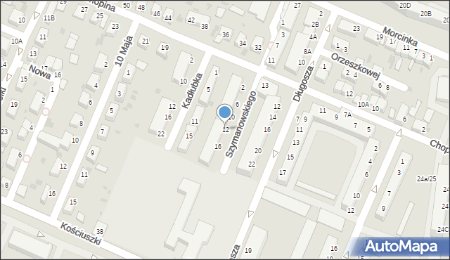 Głogów, Szymanowskiego Karola, 12, mapa Głogów