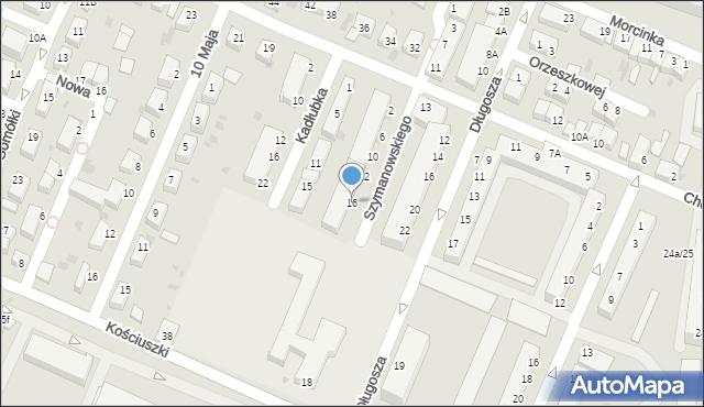 Głogów, Szymanowskiego Karola, 16, mapa Głogów