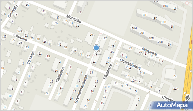 Głogów, Szymanowskiego Karola, 7, mapa Głogów