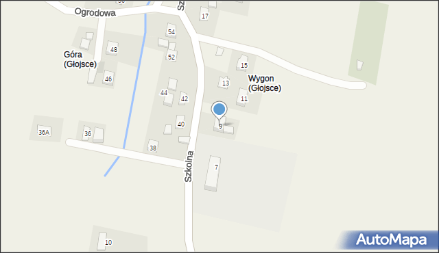 Głojsce, Szkolna, 9, mapa Głojsce