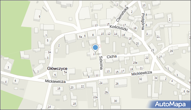 Główczyce, Szkolna, 2, mapa Główczyce