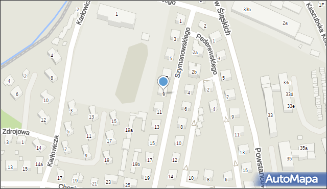 Głuchołazy, Szymanowskiego, 9, mapa Głuchołazy