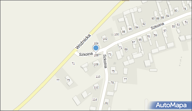 Gniazdów, Szkolna, 106, mapa Gniazdów