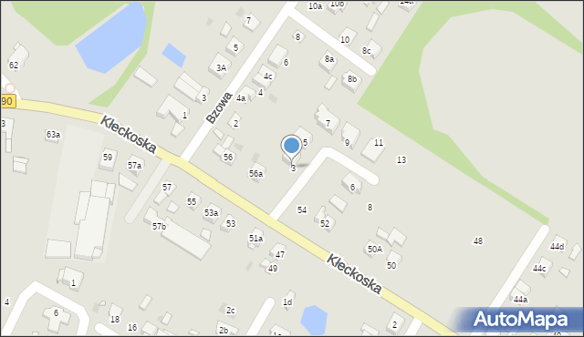 Gniezno, Szafirowa, 3, mapa Gniezna