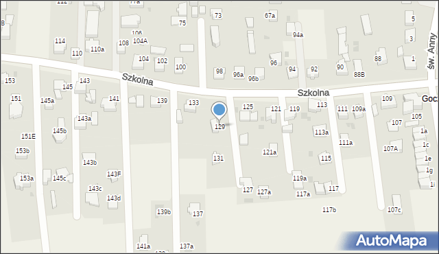 Goczałkowice-Zdrój, Szkolna, 129, mapa Goczałkowice-Zdrój