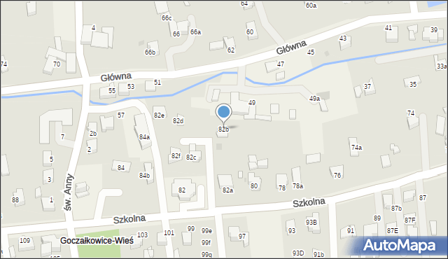 Goczałkowice-Zdrój, Szkolna, 82b, mapa Goczałkowice-Zdrój