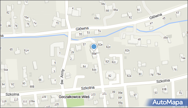 Goczałkowice-Zdrój, Szkolna, 84a, mapa Goczałkowice-Zdrój