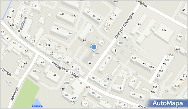 Goleniów, Szarych Szeregów, 1, mapa Goleniów