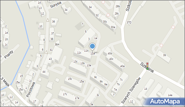 Goleniów, Szarych Szeregów, 11a, mapa Goleniów