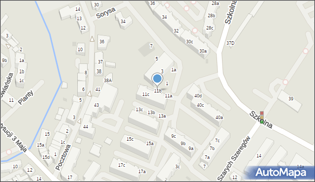 Goleniów, Szarych Szeregów, 11b, mapa Goleniów