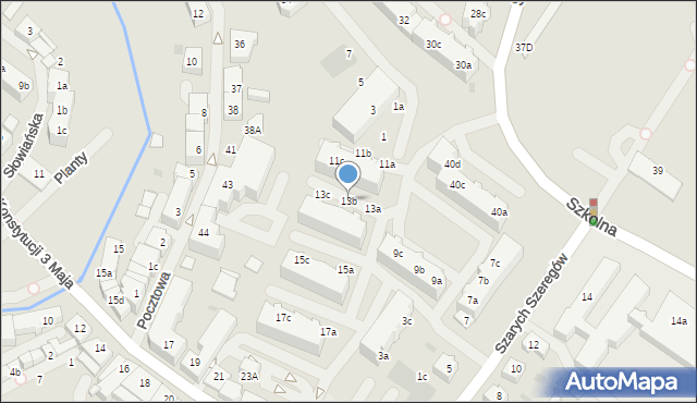 Goleniów, Szarych Szeregów, 13b, mapa Goleniów