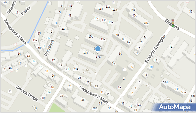 Goleniów, Szarych Szeregów, 17a, mapa Goleniów