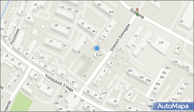 Goleniów, Szarych Szeregów, 5, mapa Goleniów