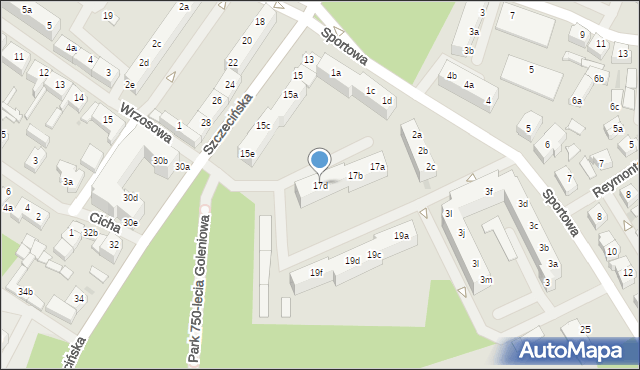 Goleniów, Szczecińska, 17d, mapa Goleniów