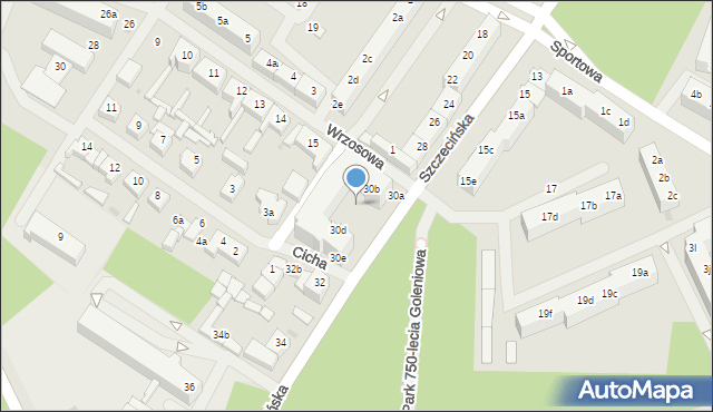 Goleniów, Szczecińska, 30c, mapa Goleniów