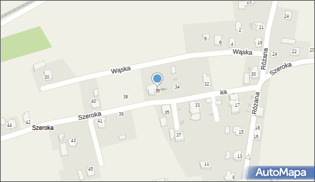 Goleszów, Szeroka, 36, mapa Goleszów