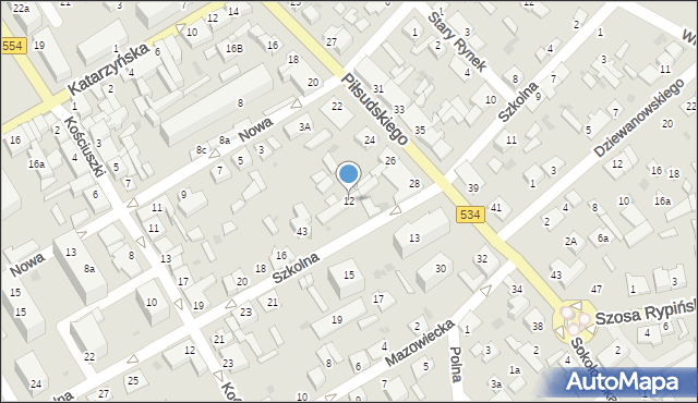 Golub-Dobrzyń, Szkolna, 12, mapa Golub-Dobrzyń