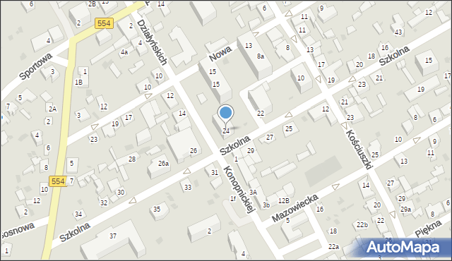 Golub-Dobrzyń, Szkolna, 24, mapa Golub-Dobrzyń