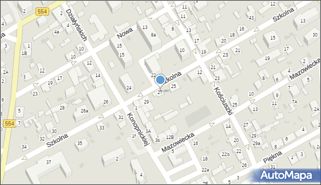 Golub-Dobrzyń, Szkolna, 27, mapa Golub-Dobrzyń