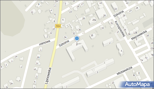 Golub-Dobrzyń, Szkolna, 37, mapa Golub-Dobrzyń