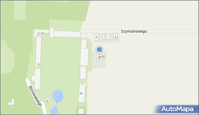 Gołuchów, Szymańskiego Stanisława, 2b, mapa Gołuchów