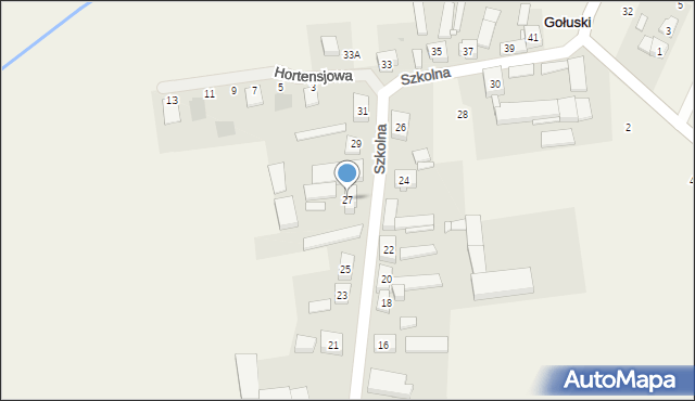 Gołuski, Szkolna, 27, mapa Gołuski
