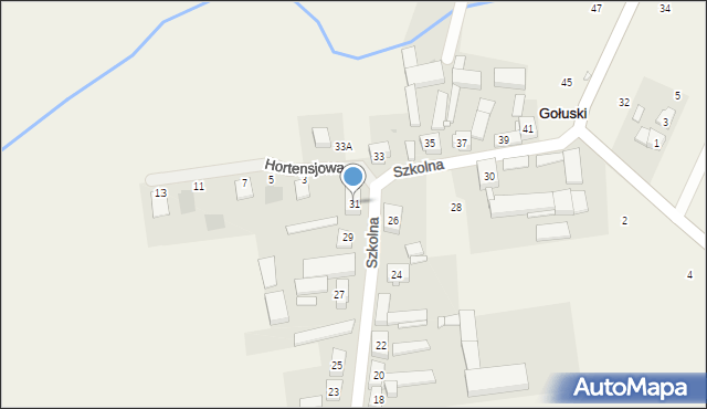 Gołuski, Szkolna, 31, mapa Gołuski