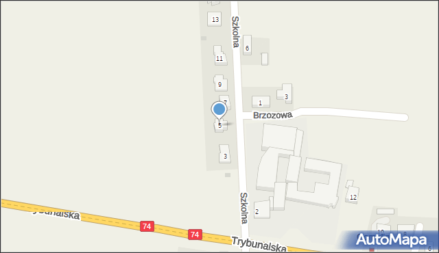 Gomulin, Szkolna, 5, mapa Gomulin