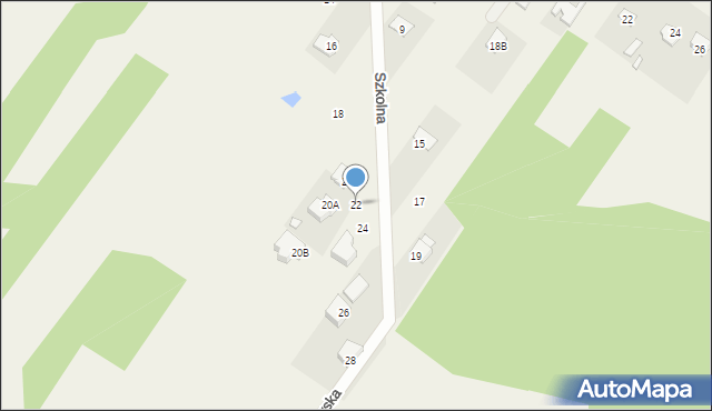 Górki, Szkolna, 22, mapa Górki
