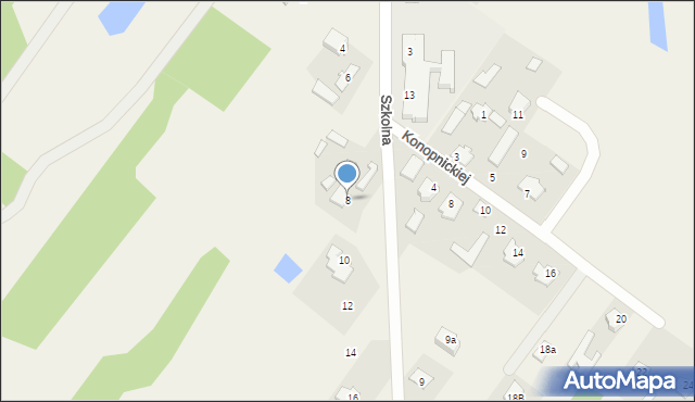 Górki, Szkolna, 8, mapa Górki