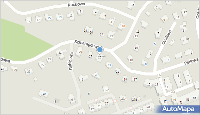 Gorzów Wielkopolski, Szmaragdowa, 25, mapa Gorzów Wielkopolski