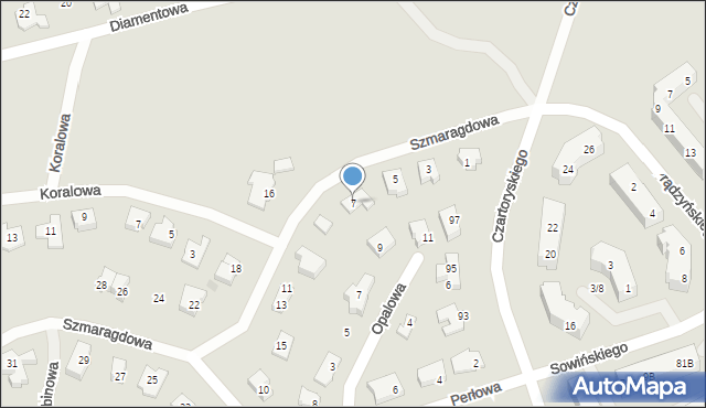 Gorzów Wielkopolski, Szmaragdowa, 7, mapa Gorzów Wielkopolski