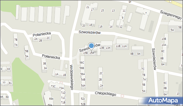 Gorzów Wielkopolski, Szwoleżerów, 15A, mapa Gorzów Wielkopolski