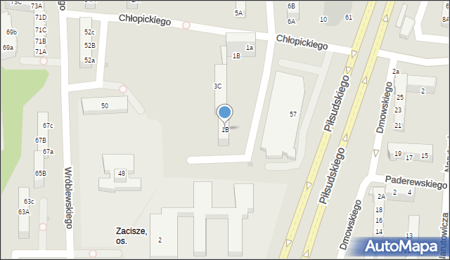 Gorzów Wielkopolski, Szwoleżerów, 1B, mapa Gorzów Wielkopolski