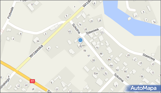 Gorzyce, Szkolna, 61, mapa Gorzyce