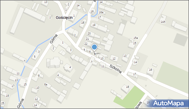 Gościęcin, Szkolna, 8, mapa Gościęcin