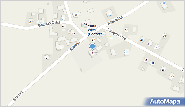 Goszcza, Szkolna, 1, mapa Goszcza